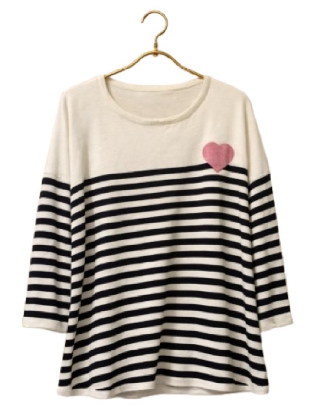 Philosophy Woman Striped Heart Top 2X – Nautical Chic Casual Knit